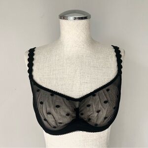 Stella McCartney sheer mesh polka dot underwire unlined bra